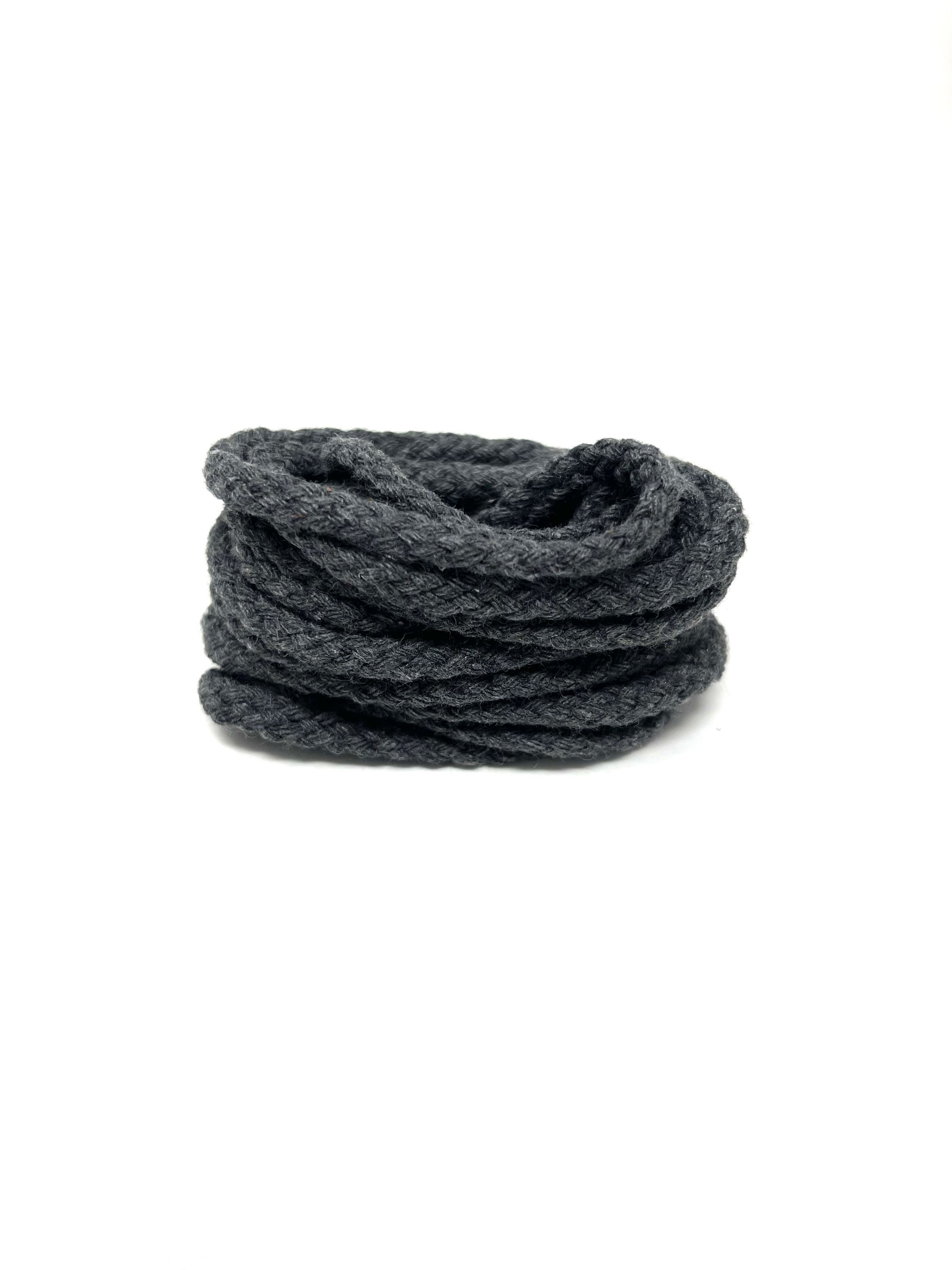 Hollow Braided Drawstring Cord (5mm) - CHARCOAL GREY