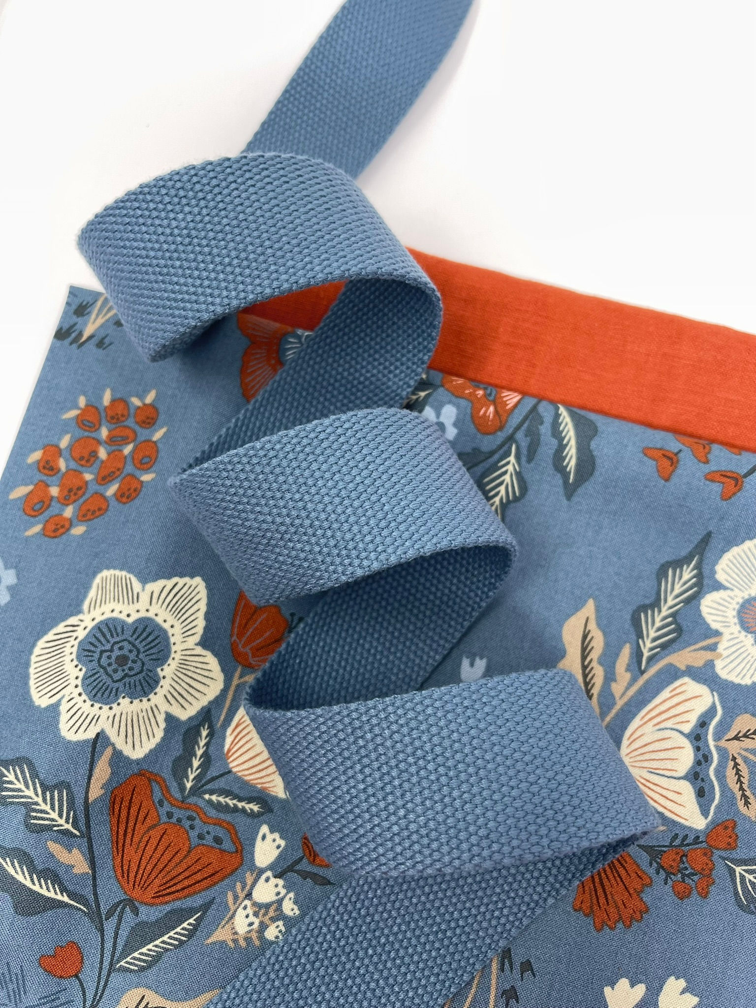 Cotton Poly Webbing - RIVER BLUE