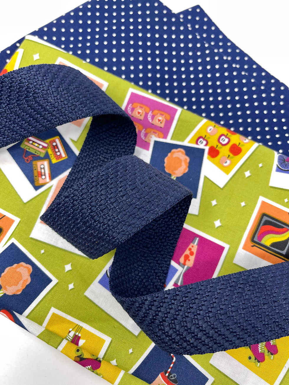 Thumbnail: 1 ½" Luxe Chevron Webbing - MIDNIGHT BLUE