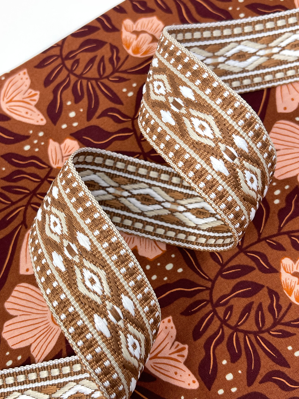 Thumbnail: 1 ½" Wren Webbing - AUTUMN FIELDS