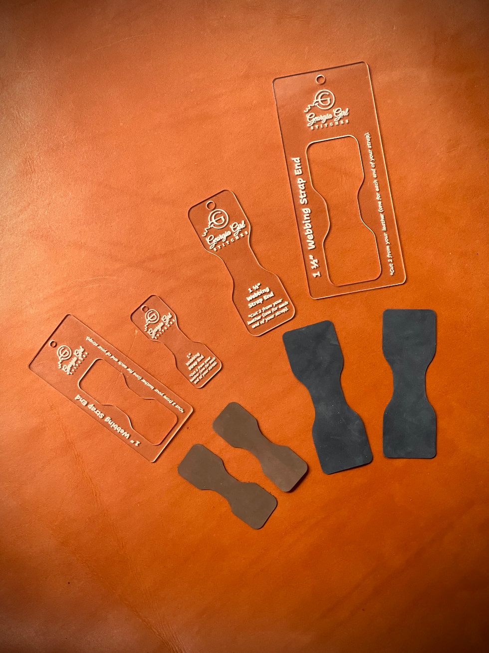 Thumbnail: ACRYLIC TEMPLATES - 1 ½” Strap Ends (for 1 ½” Wide Straps)