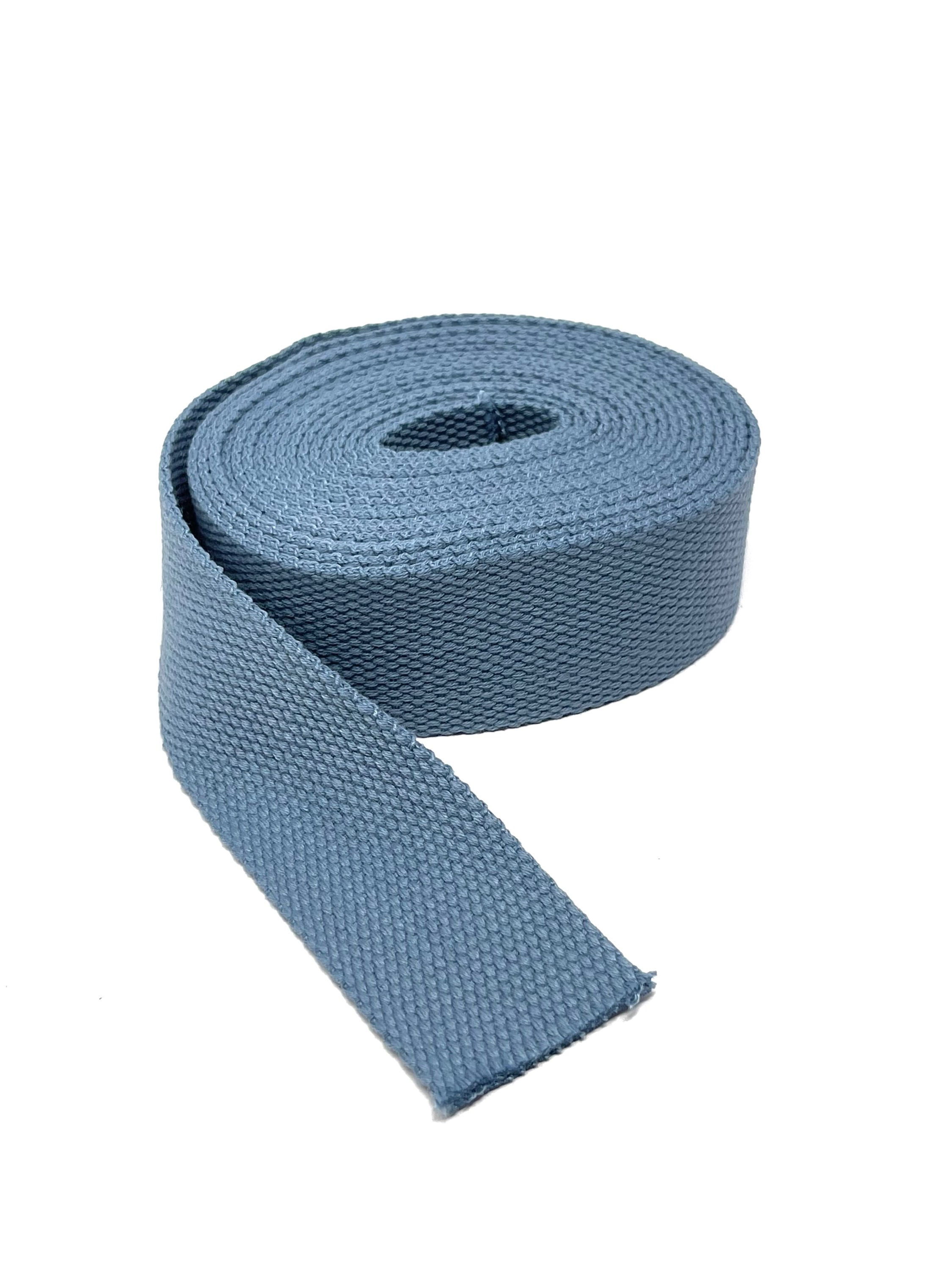 Cotton Poly Webbing - STONE BLUE