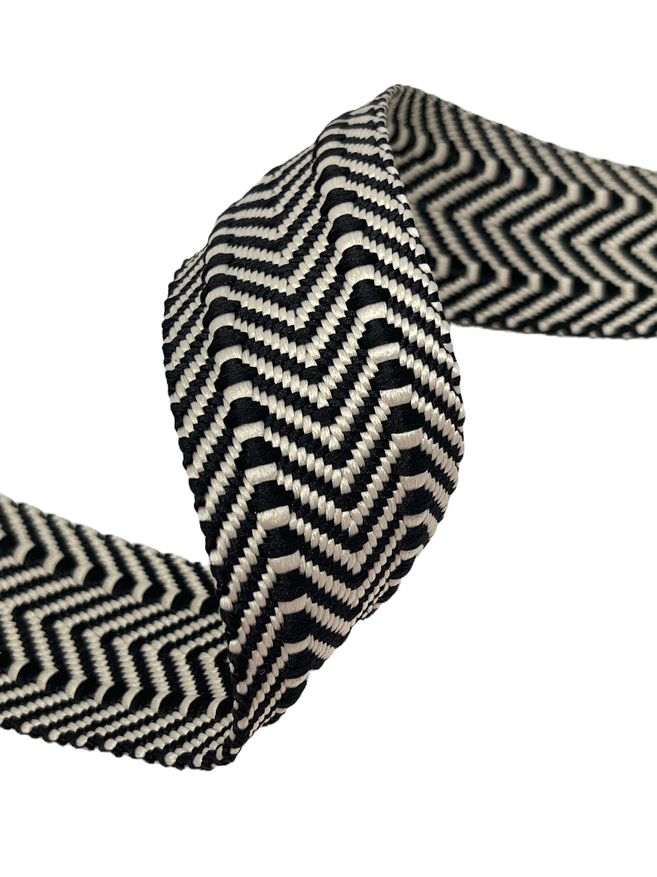 1 ½" Chic Chevron Webbing - BLACK BEAUTY