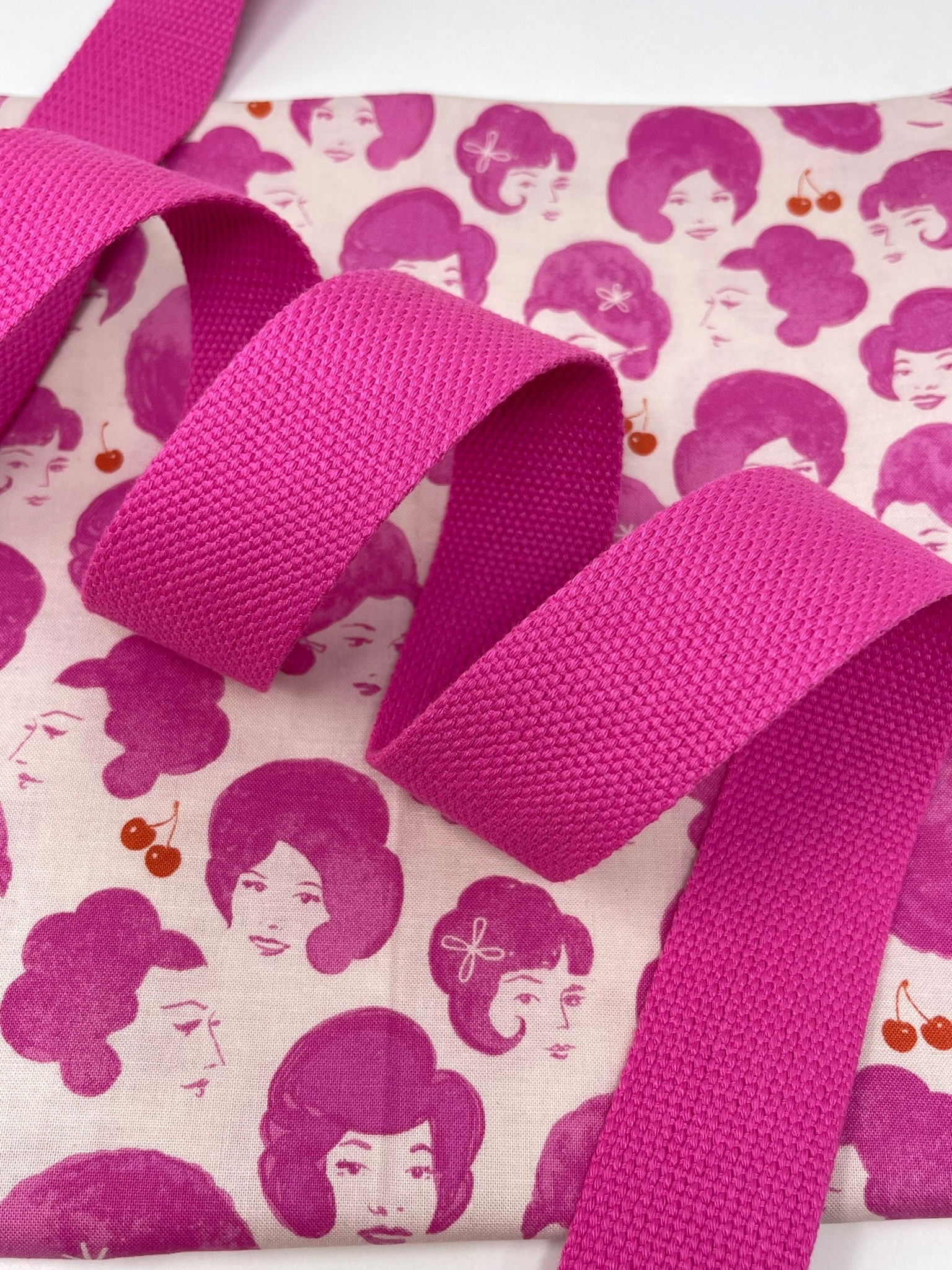 Cotton Poly Webbing - SUMMER PINK