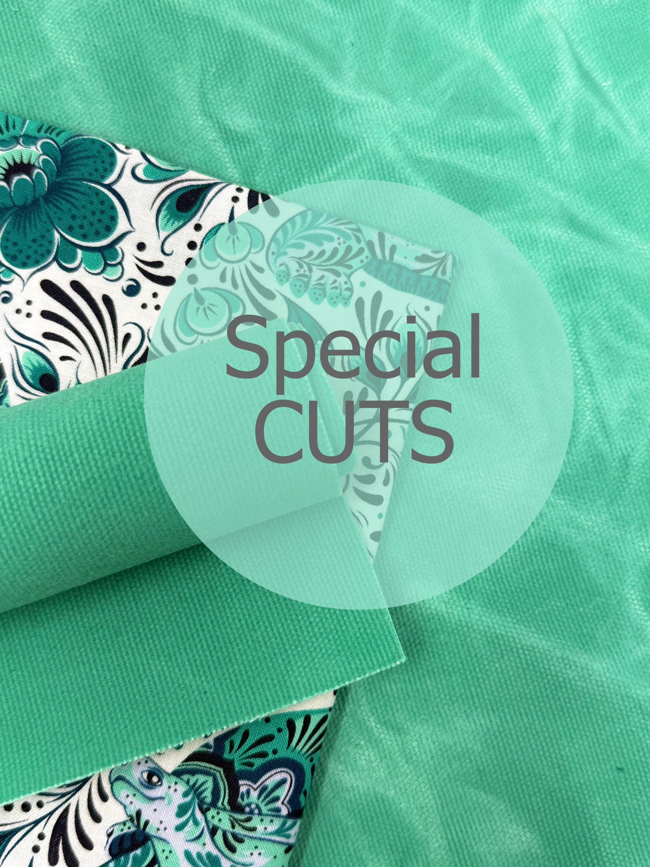 ($7 Special Cuts) 16 oz. Waxed Canvas - COASTAL BREEZE