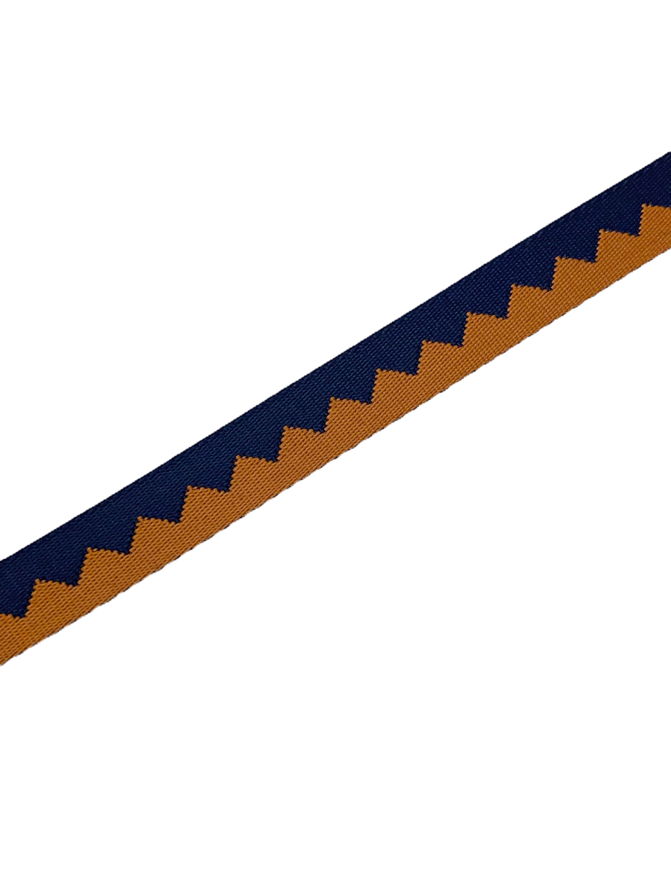 1" Twin Peaks Webbing (25mm) - NAVY & SADDLE