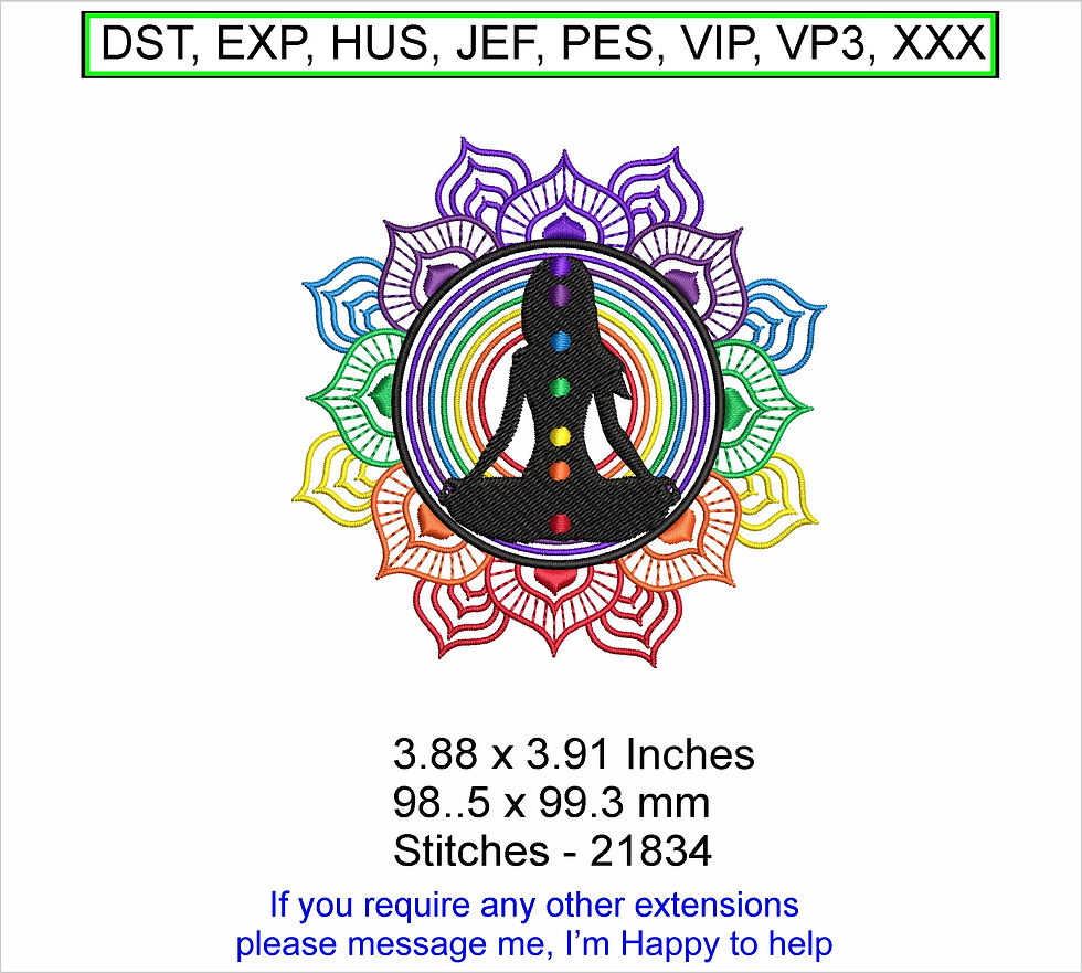 Thumbnail: Chakra Girl Lotus Flower Thin 3.88 x 3.9 Machine Embroidery Hoop Design