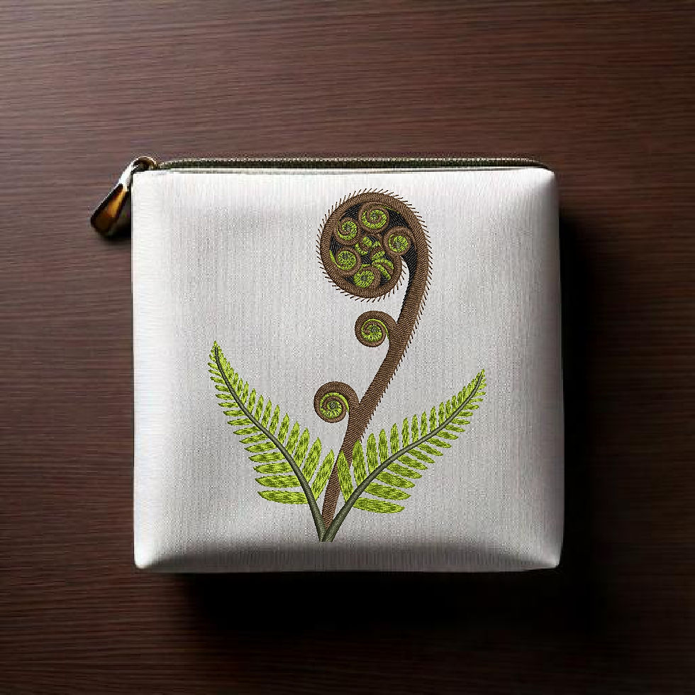 Thumbnail: Fern Frond with fur Small Machine Embroidery Hoop Design ITH