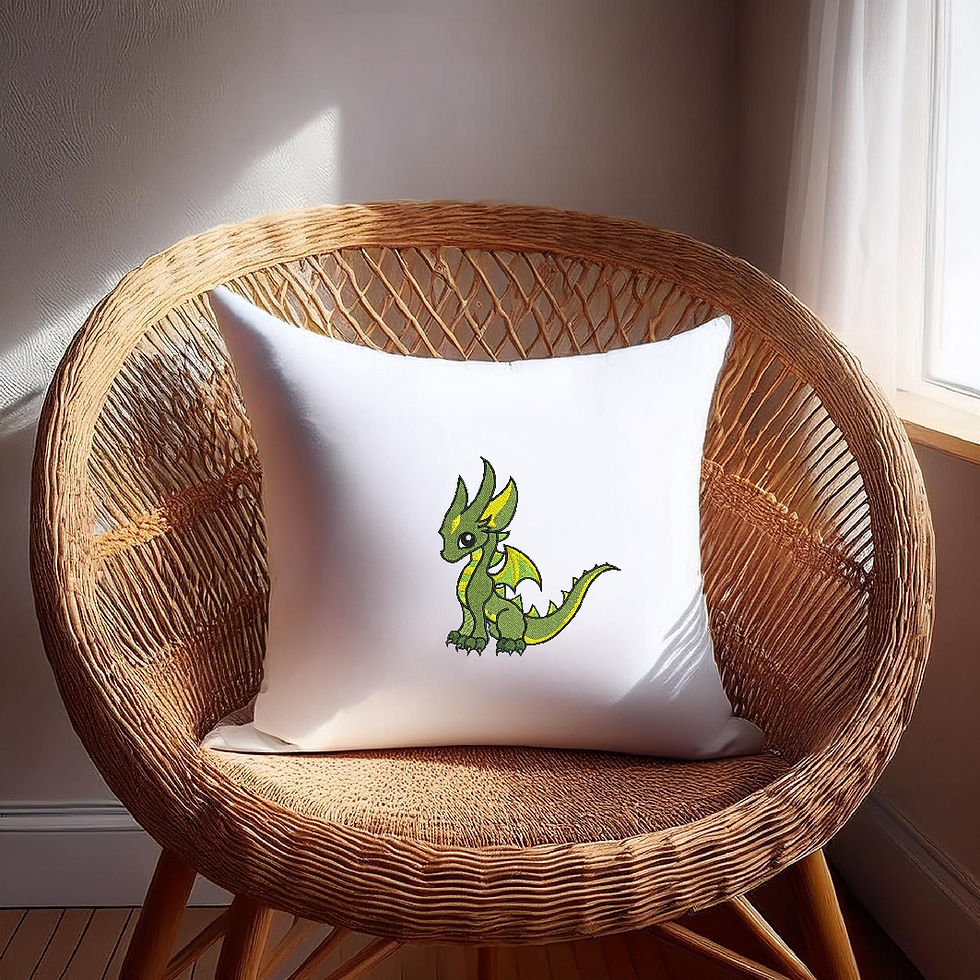 Thumbnail: Lilly the Green Dragon small Machine Embroidery Hoop Design ITH