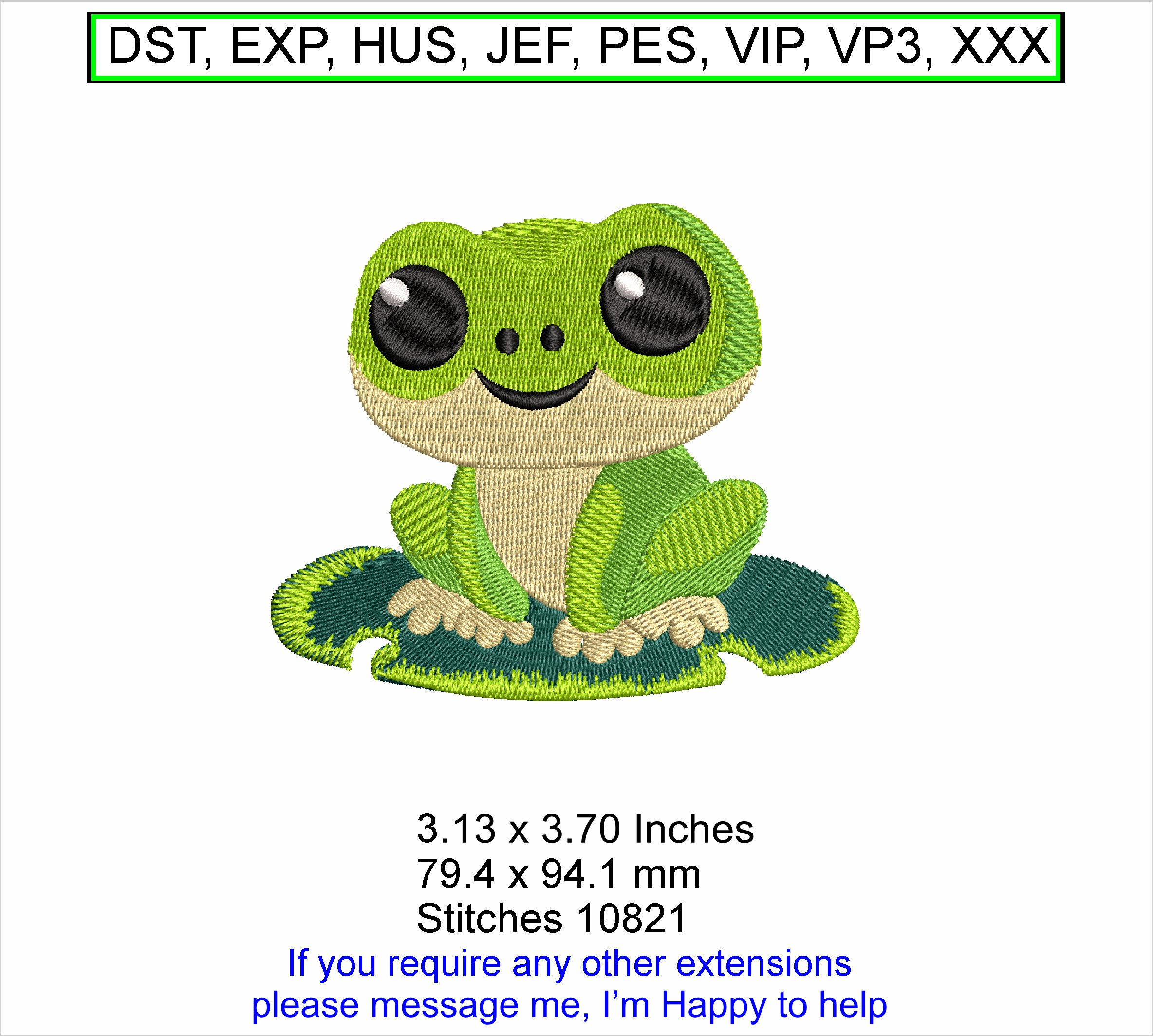 Freddy the Frog - size 3.13 x 3.70 inches - Machine Embroidery Hoop Design