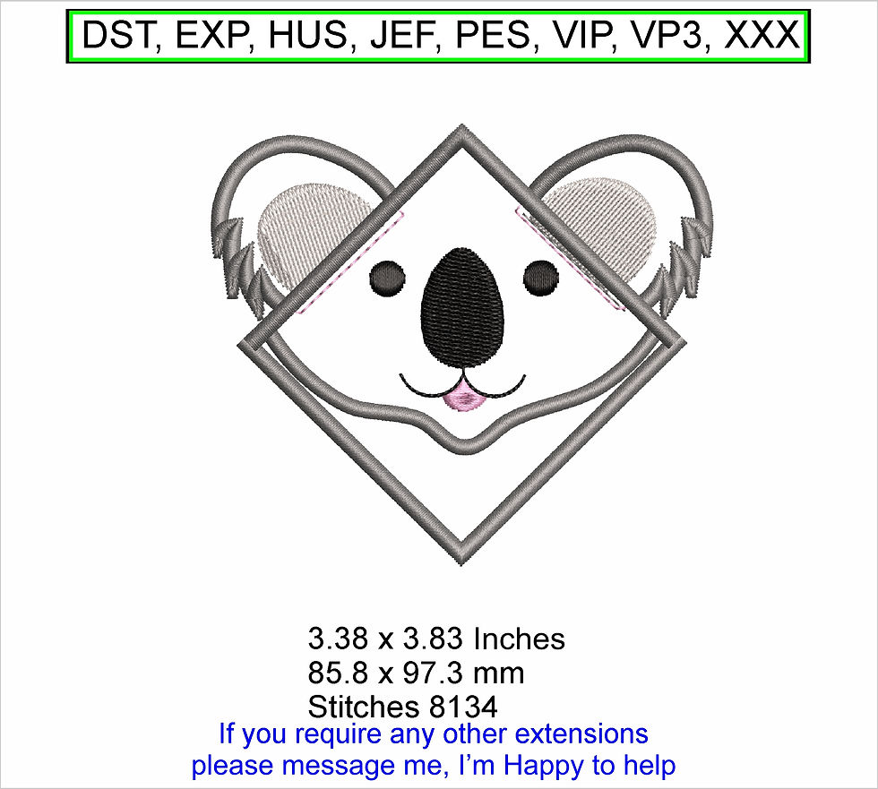 Koala Corner Bookmark - Size 3.38 x 3.83 Inches - Machine Embroidery Hoop Design