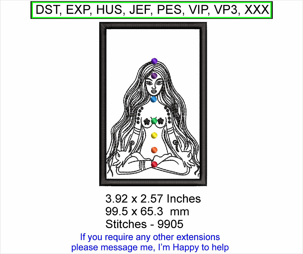 Chakra Girl Book Mark -Spiritual Stocking Filler Machine embroidery Hoop design