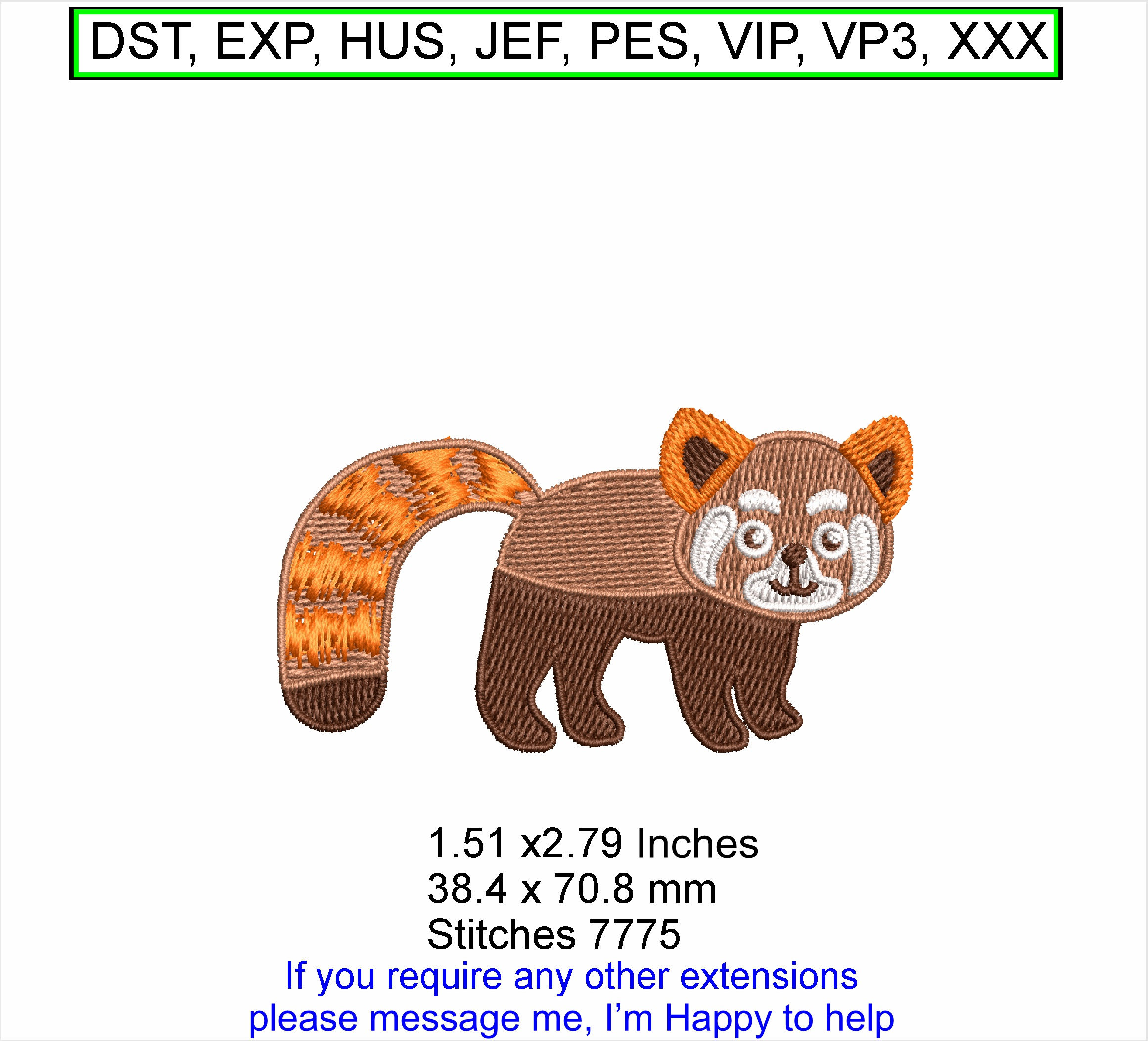 Rodger the Raccoon Cartoon - Machine Embroidery Hoop Design ITH Digital Download