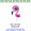 Thumbnail: Pink flamingo Small  retro cartoon - Machine Embroidery Hoop Design - ITH - Bird