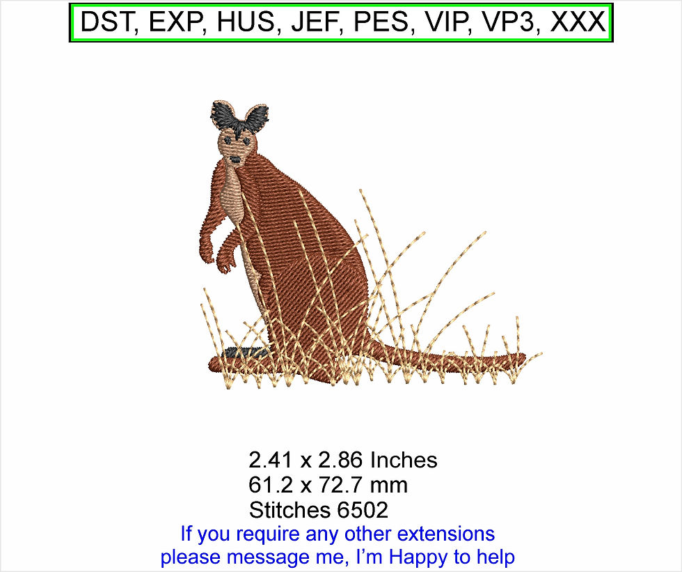 Thumbnail: Winny the Wallaby Cartoon - Machine Embroidery Hoop Design ITH Digital Download