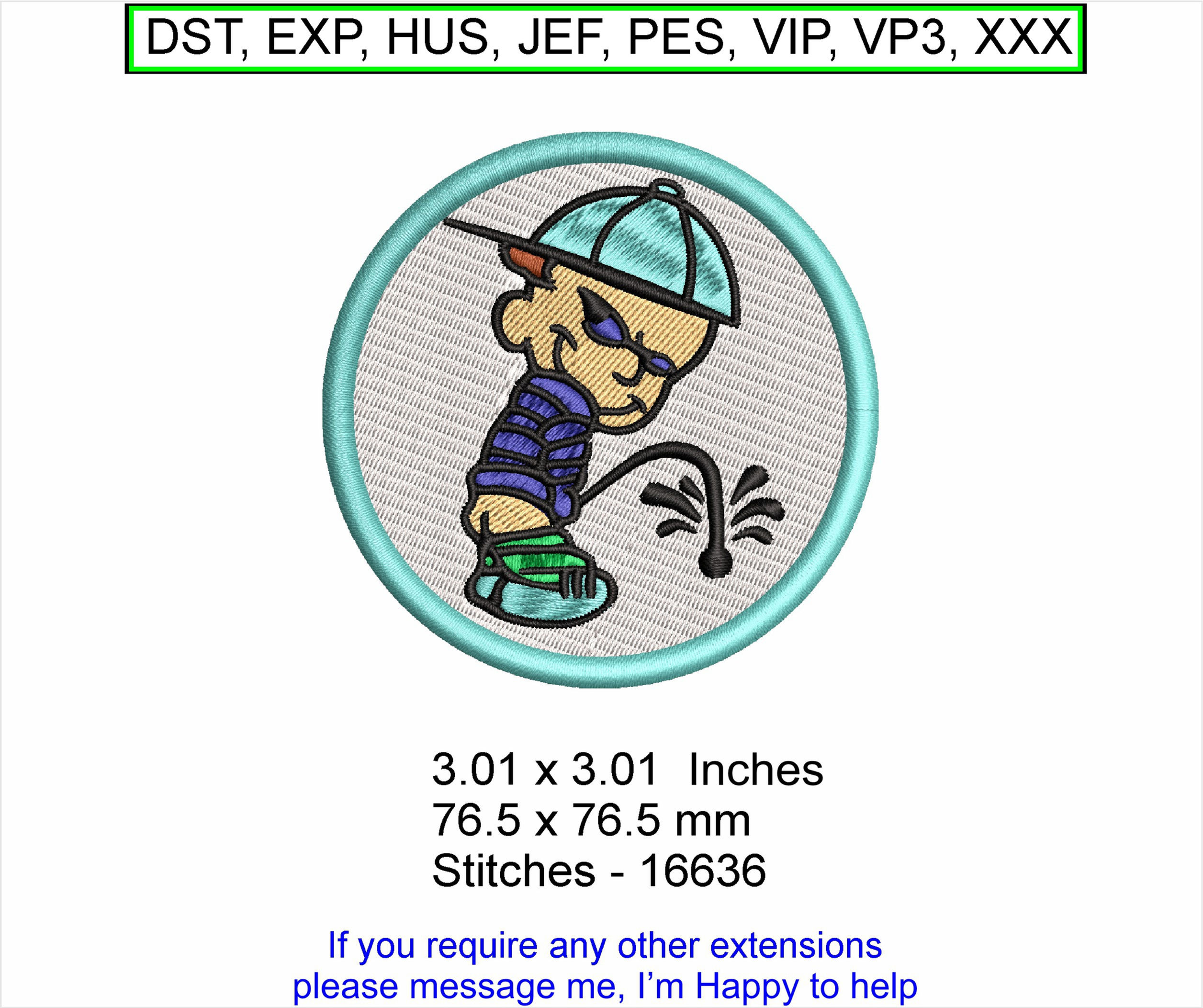 Piss on Badge - Machine Embroidery Hoop Design ITH