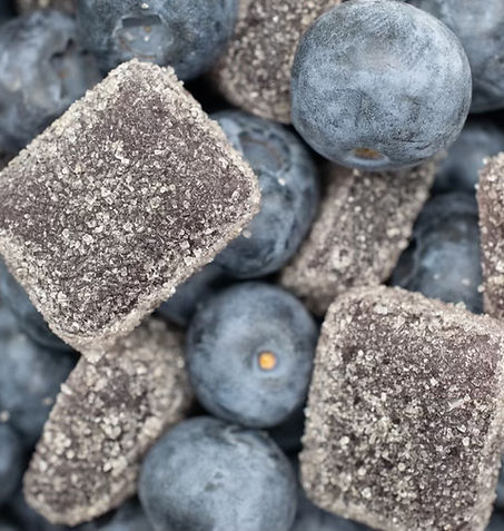 blueberry gummy squares rectangles 