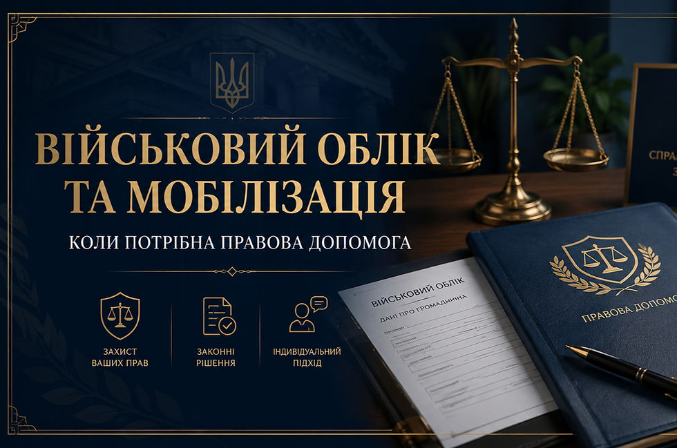 Військовий облік та мобілізація: коли потрібна правова допомога