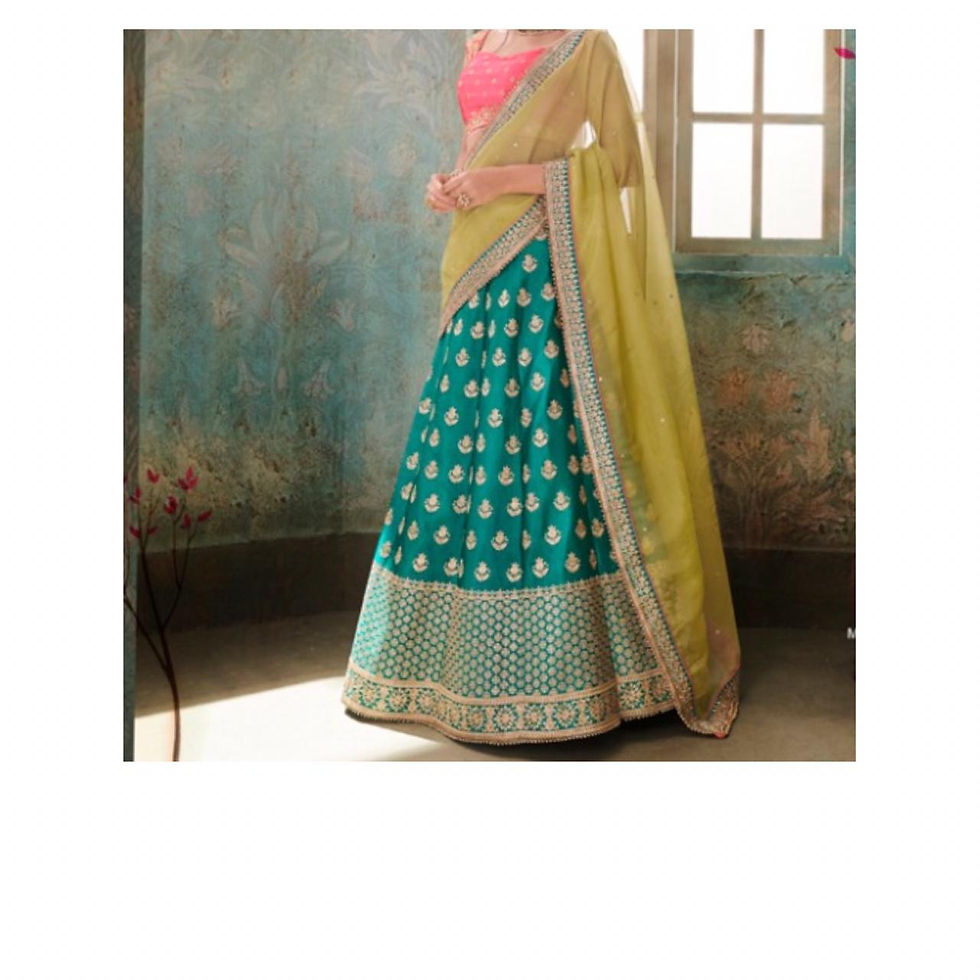 Thumbnail: Stylish lehnga choli with contrast dupatta