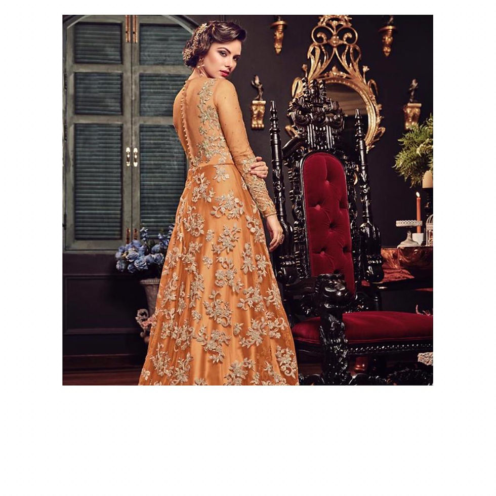Thumbnail: Beautiful Dark Gold color heavy gown