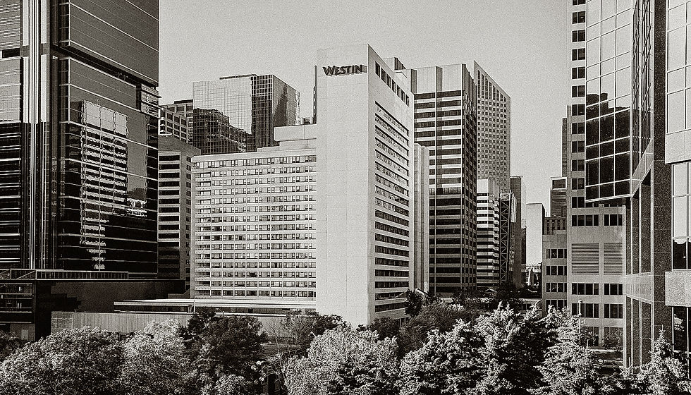 Black and white cityscape