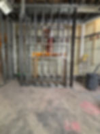Metal framing installation inside the Pandora retail project