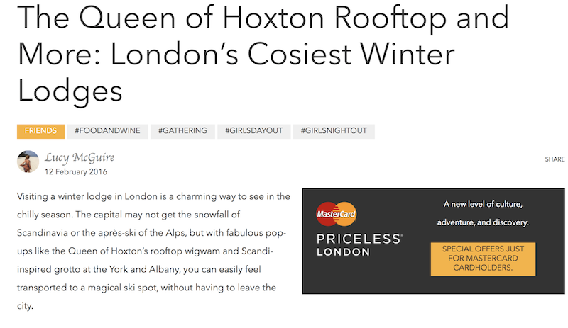 London's cosiest winter lodges