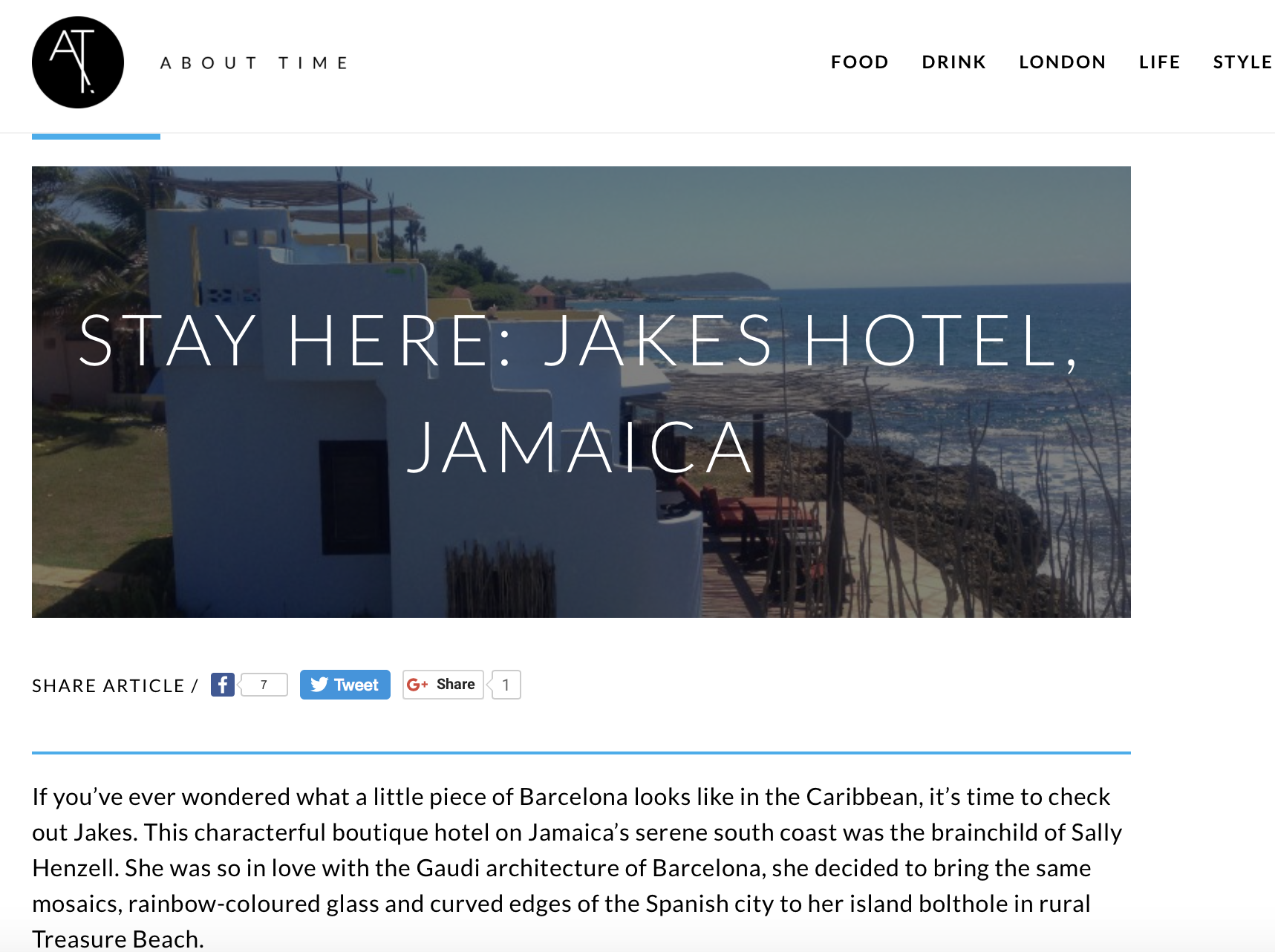 Jakes Hotel review About Time magazine