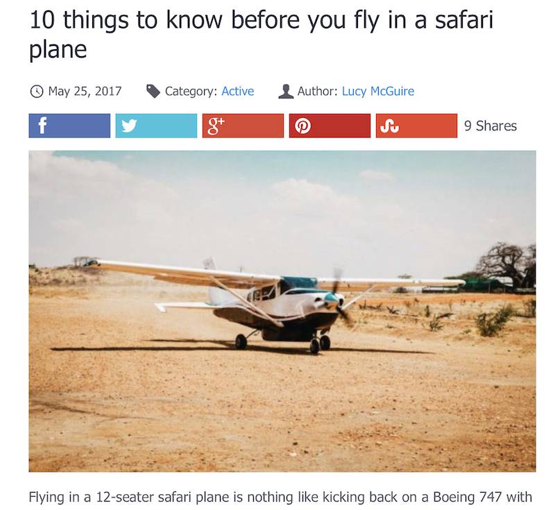 Things to know about safari planes