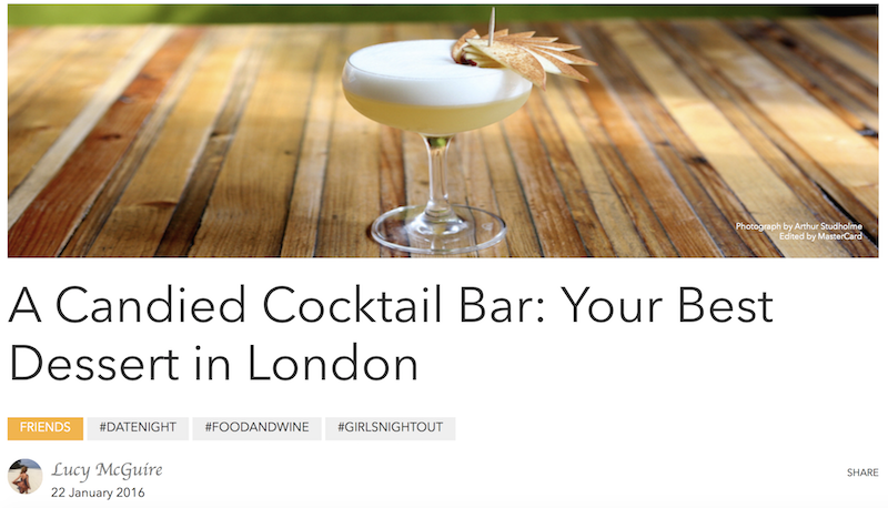 A Candied cocktail bar in London