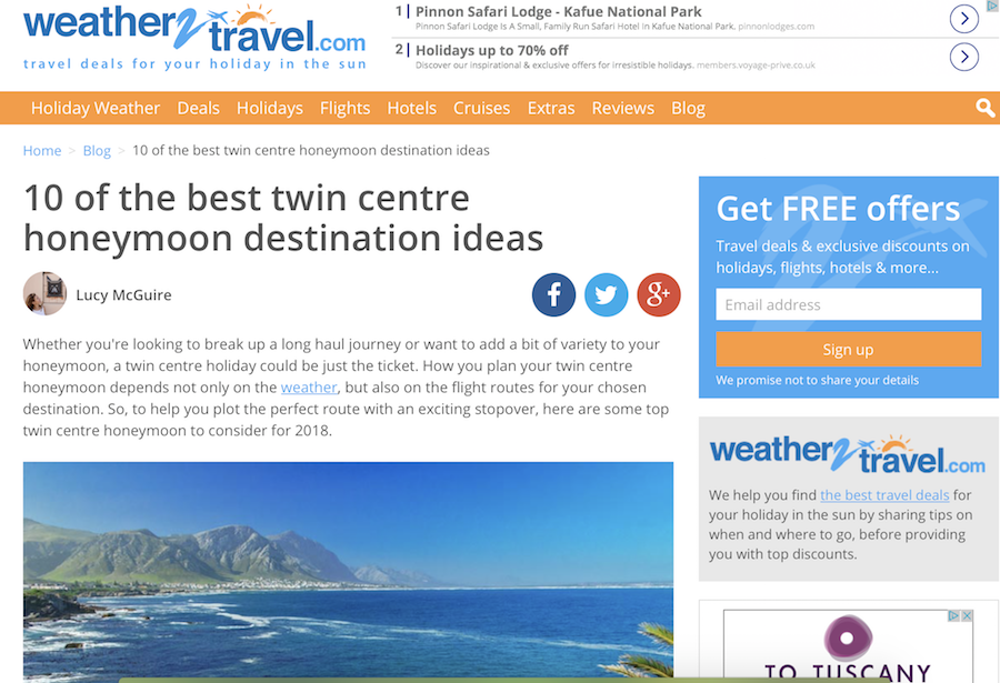 Twin-centre honeymoon ideas