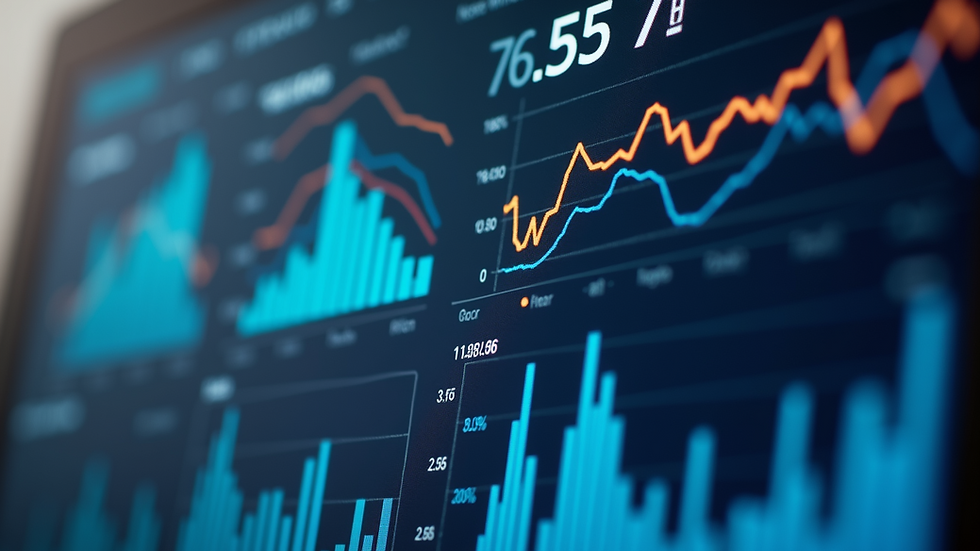 Close-up view of a digital marketing dashboard showing analytics and performance metrics