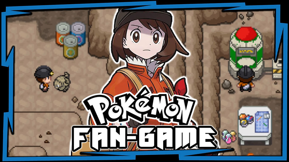 Pokémon fan game: anime-style character, pixelated battle