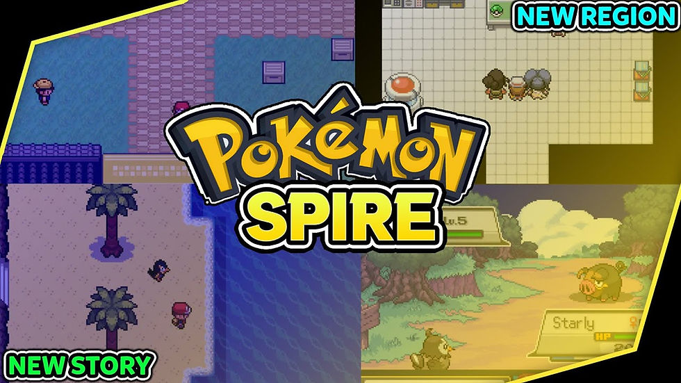 Pokémon fan game: anime-style character, pixelated battle