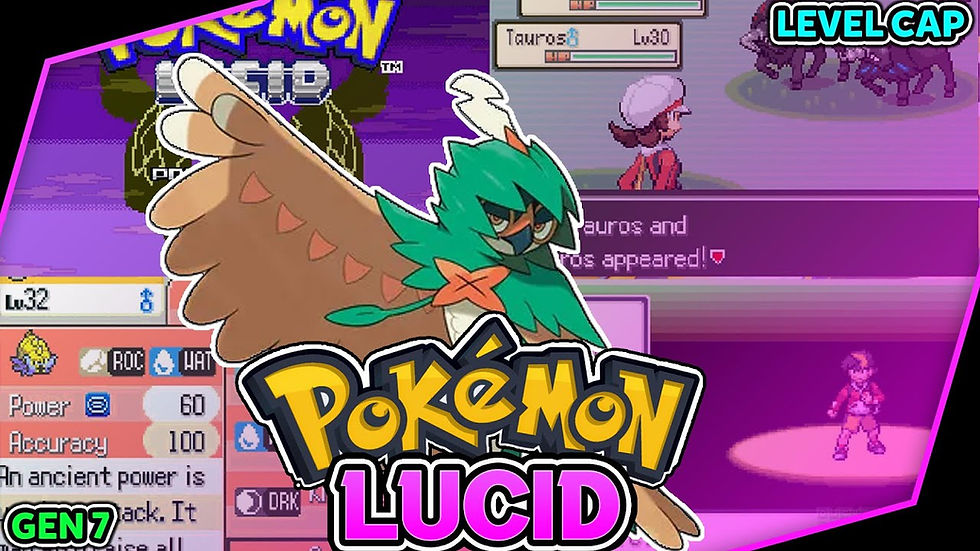 Pokemon Lucid gameplay: Gen 7, powerful avian Pokemon