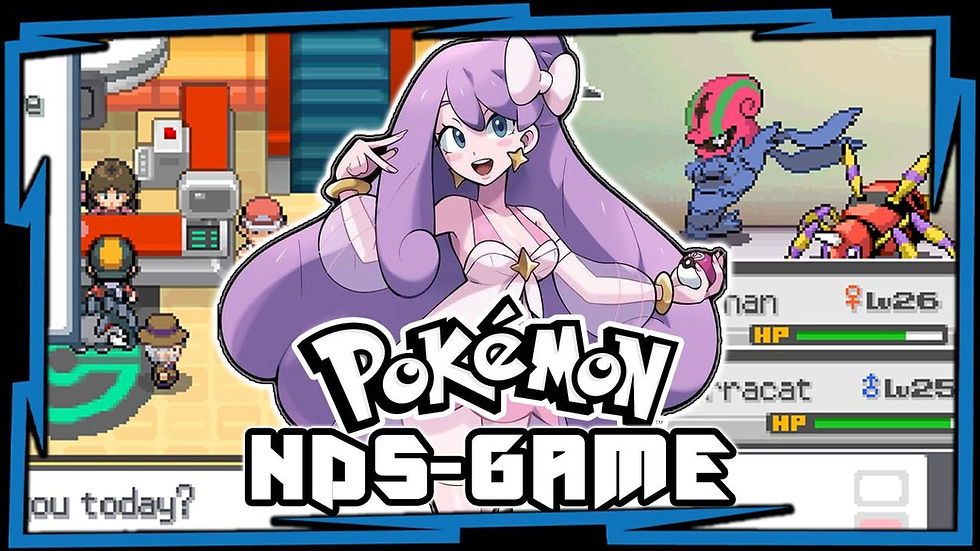 Pokémon fan game: anime-style character, pixelated battle
