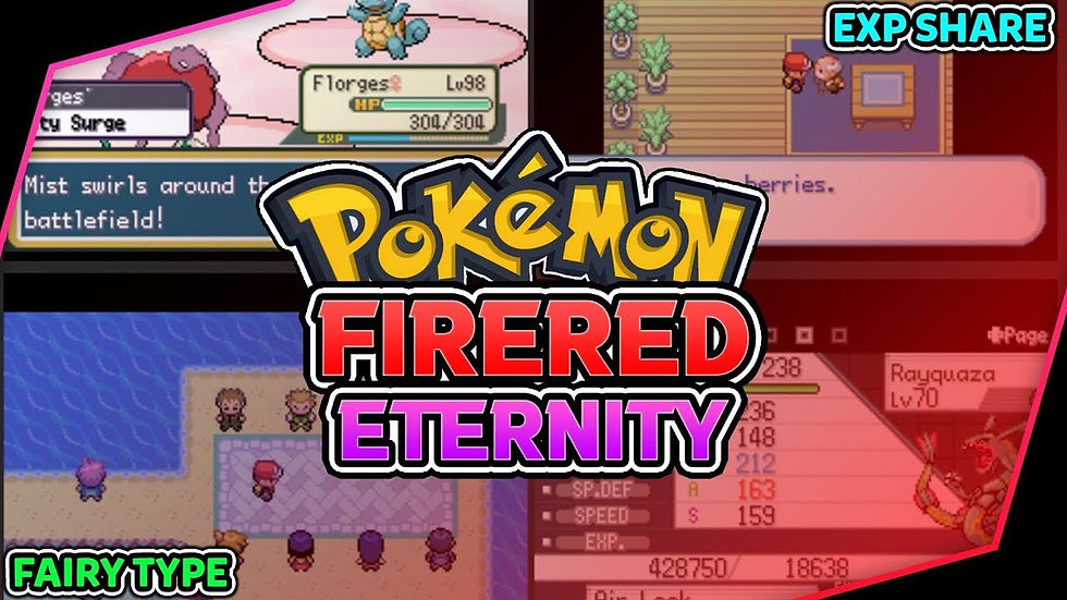 Pokémon fan game: anime-style character, pixelated battle