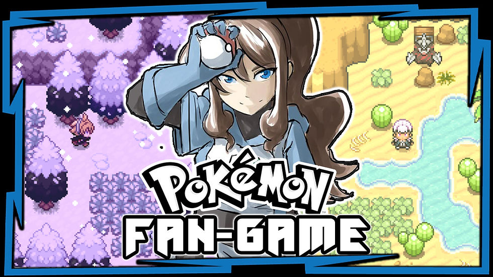 Pokémon fan game: anime-style character, pixelated battle
