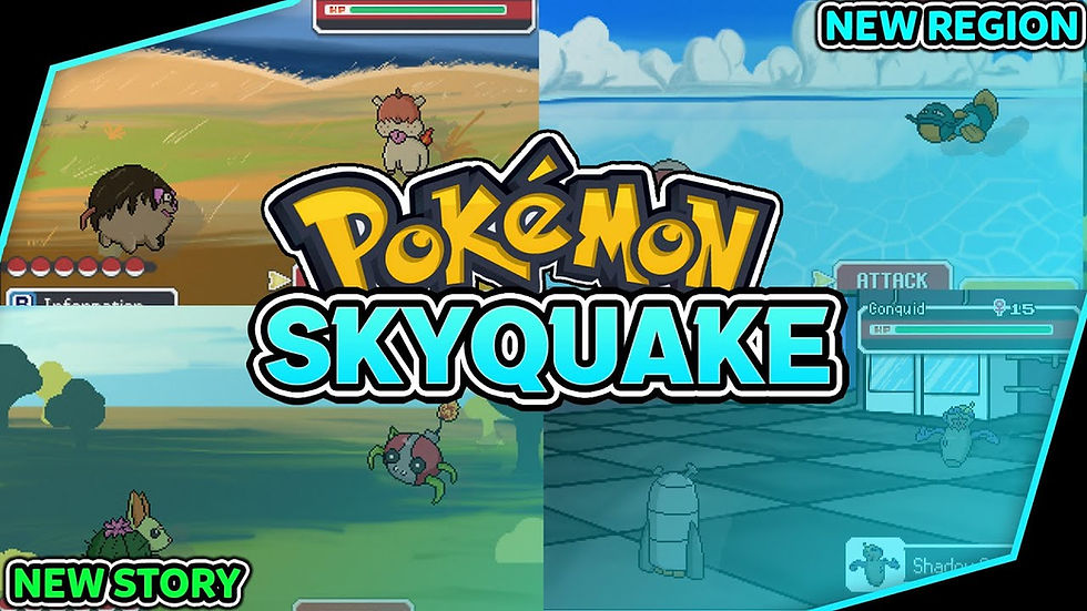 Pokémon fan game: anime-style character, pixelated battle