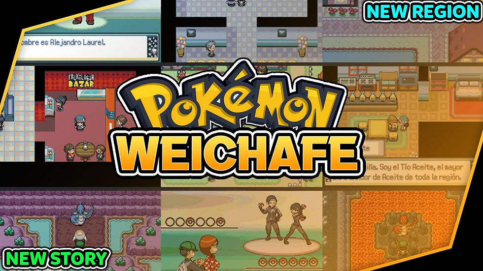 Pokémon fan game: anime-style character, pixelated battle