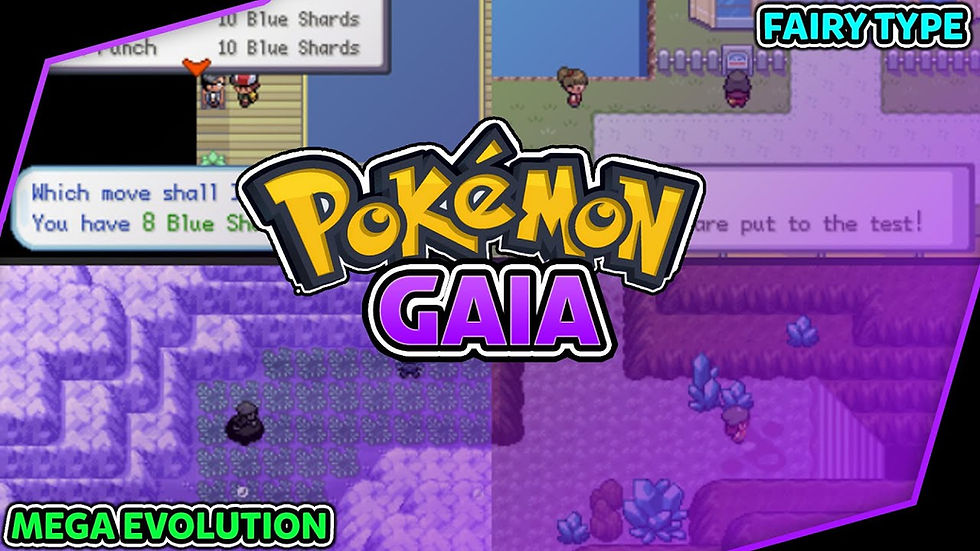 Pokémon fan game: anime-style character, pixelated battle