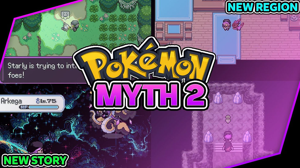 Pokémon fan game: anime-style character, pixelated battle
