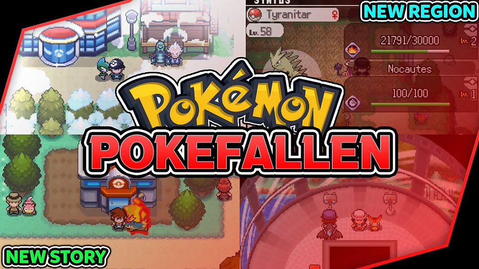 Pokémon fan game: anime-style character, pixelated battle