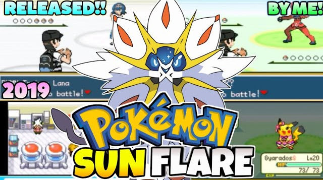Pokémon fan game: anime-style character, pixelated battle