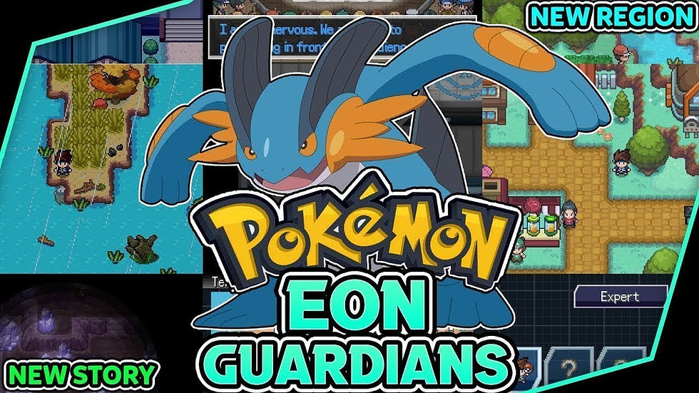 Pokémon fan game: anime-style character, pixelated battle