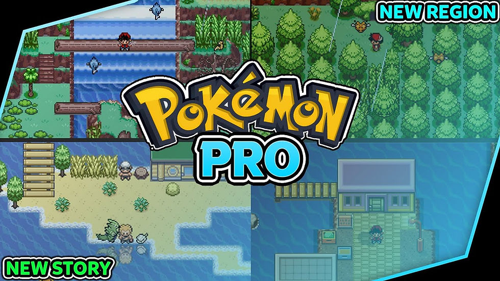 Pokémon fan game: anime-style character, pixelated battle