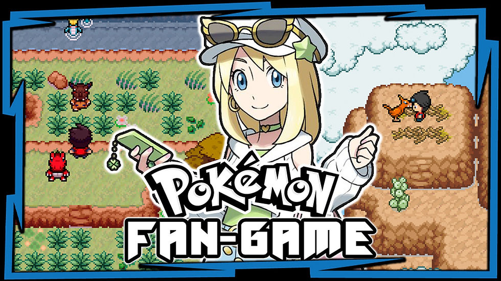 Pokémon fan game: anime-style character, pixelated battle