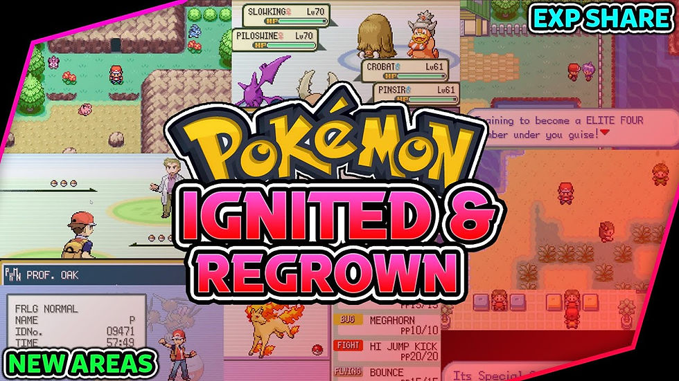 Pokémon fan game: anime-style character, pixelated battle