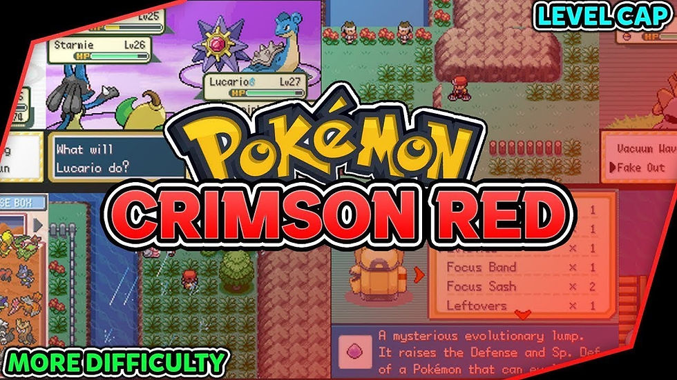 Pokémon Crimson Red gameplay; increased difficulty