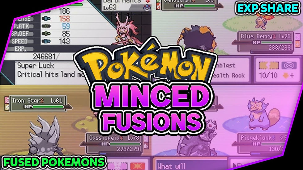 Pokémon Minced Fusions: fused Pokémons gameplay
